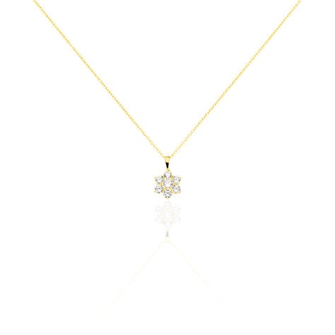 Damen Collier Gold 375 Zirkonia Blume Pentas - Halsketten Damen | OROVIVO