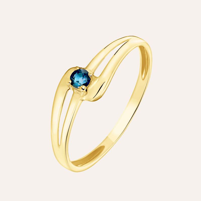 Anello Solitario Charlotte Oro Giallo Zaffiro - Spannringe Damen | OROVIVO