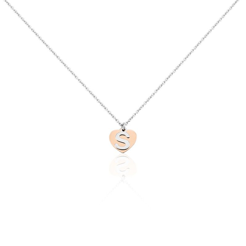 BERA Damen Collier Silber Bicolor 925 Herz - Halsketten Damen | OROVIVO