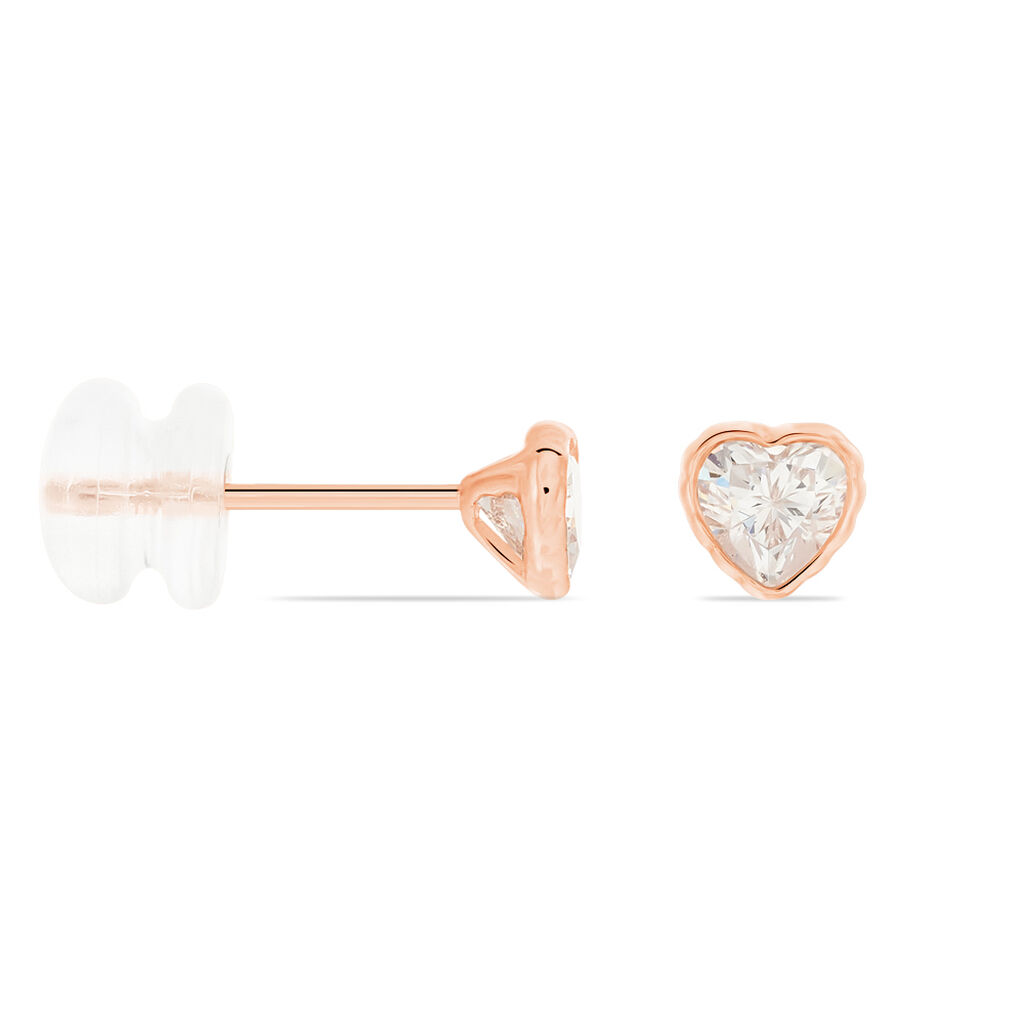 Familie Ohrstecker Rosegold 375 Zirkonia Herz Dotti  - Ohrstecker Familie | OROVIVO