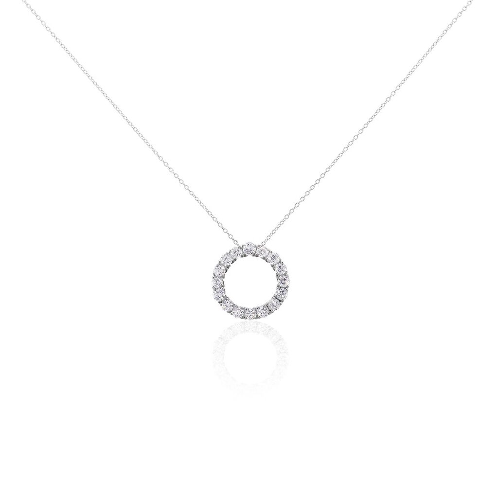 Thumbnail - Damen Collier Silber 925 Zirkonia Kreis Myriam 1,15mm, Collier mit Stein
