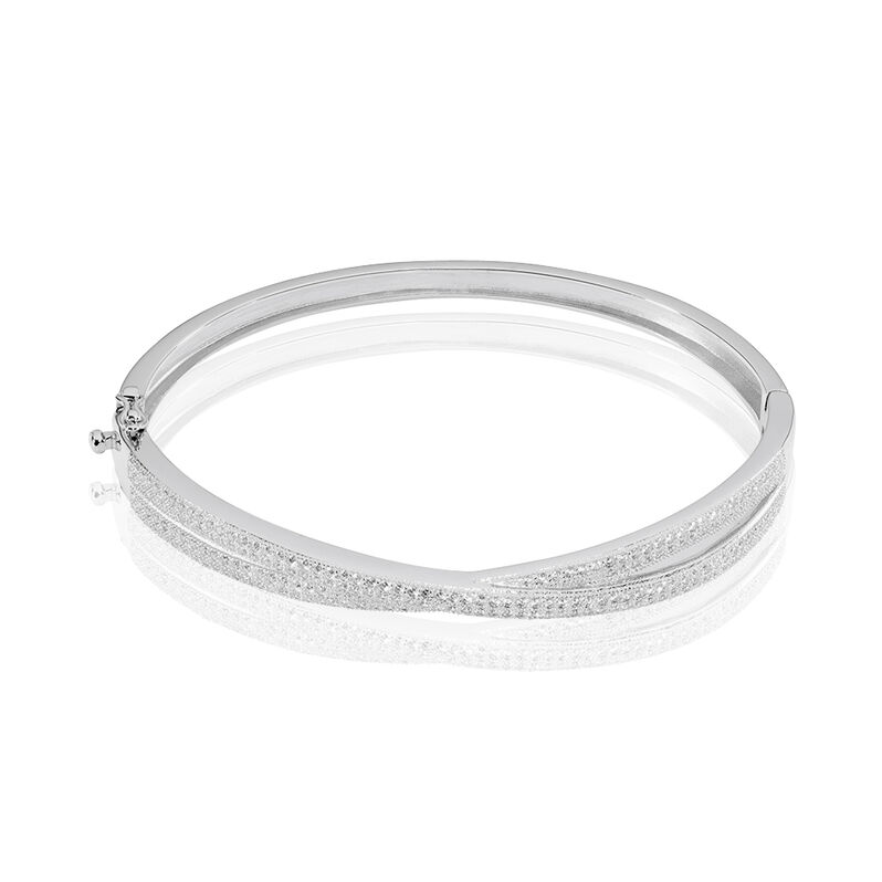 Bracelet Jonc Colleen Argent Blanc Oxyde De Zirconium - Spannringe Damen | OROVIVO