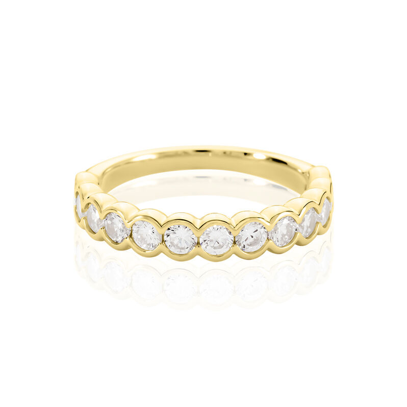 ZARINA Damen Ring Silber vergoldet 925 Zirkonia Wei&szlig; 1,84 ct Kreis - Ringe mit Stein Damen | OROVIVO