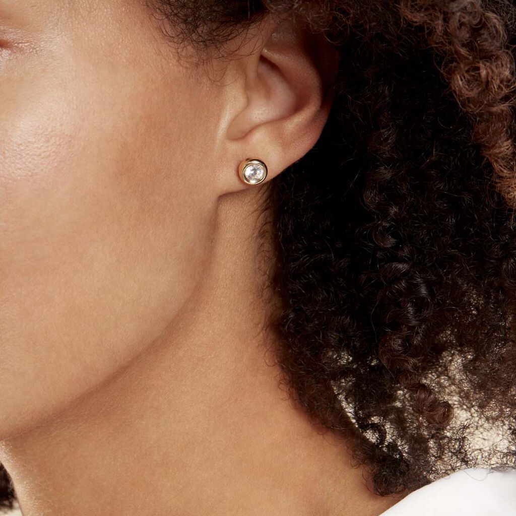 Damen Ohrstecker Gold 375 Zirkonia Eden Zarge Pneu  - Ohrstecker Damen | OROVIVO