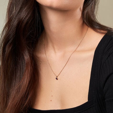 LYKKE Damen Collier Gold 375 (9 Karat) Amethyst Violett 0,25 ct Kreis B 4 mm - Halsketten Damen | OROVIVO