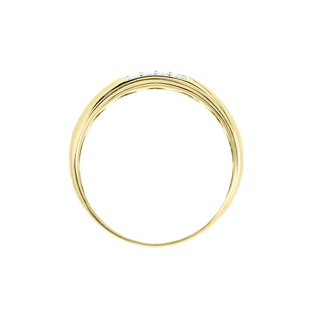 Damen Ring Gold 375 (9 Karat) Diamant Wei&szlig; 0,25 ct Rechteckig