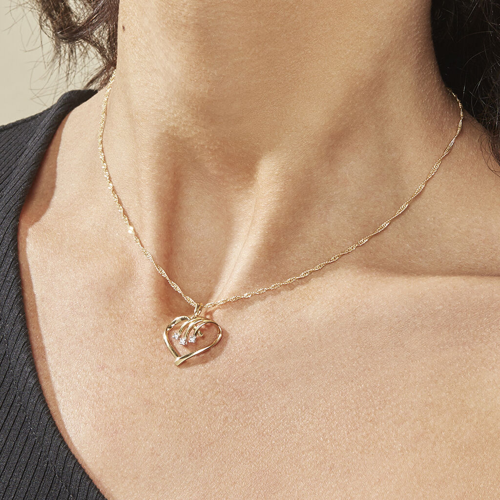 Damen Anhänger Gold 375 Diamant 0,01ct Herz Herz Picco 2  - Schmuckanhänger Damen | OROVIVO