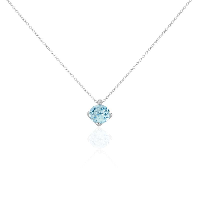 BONI Damen Collier Silber 925 Glas Himmelblau Kreis - Halsketten Damen | OROVIVO