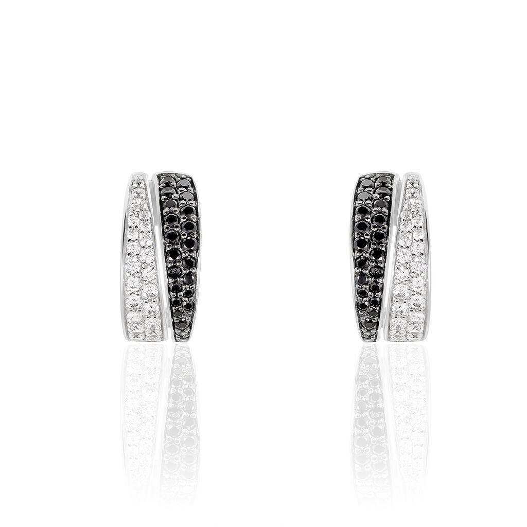 Damen Steckcreolen Silber 925 Zirkonia - Creolen Damen | OROVIVO