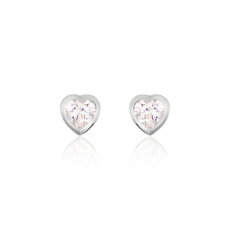 Damen Ohrstecker Silber 925 Zirkonia Herz - Ohrstecker Damen | OROVIVO