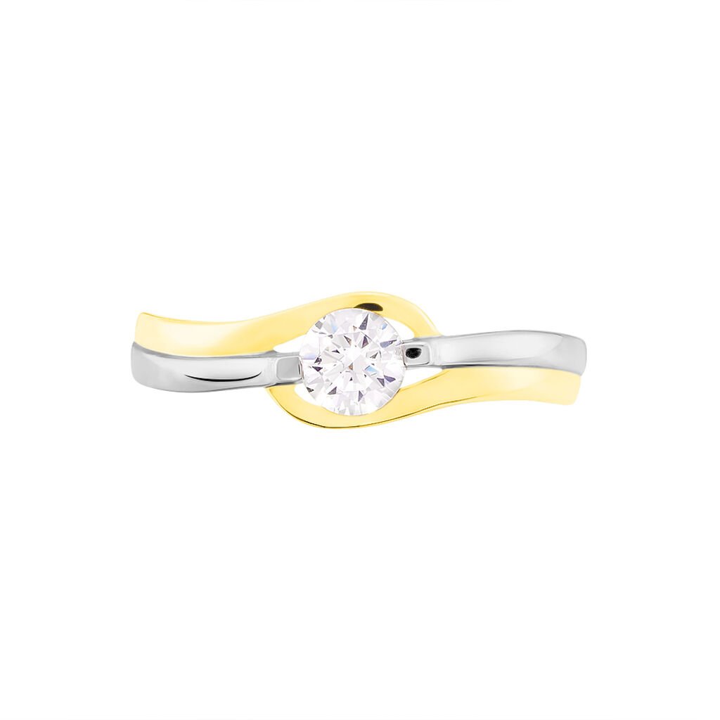 Damen Ring Gold Bicolor 375 Zirkonia  - Verlobungsringe Damen | OROVIVO