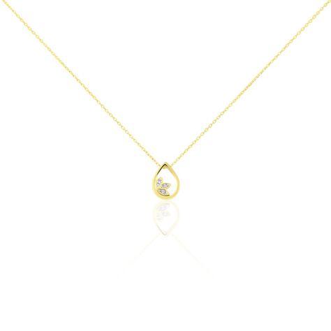 Damen Collier Gold 375 Diamant 0,02ct Tropfen Blatt Kena 0,90mm 45cm - Halsketten Damen | OROVIVO