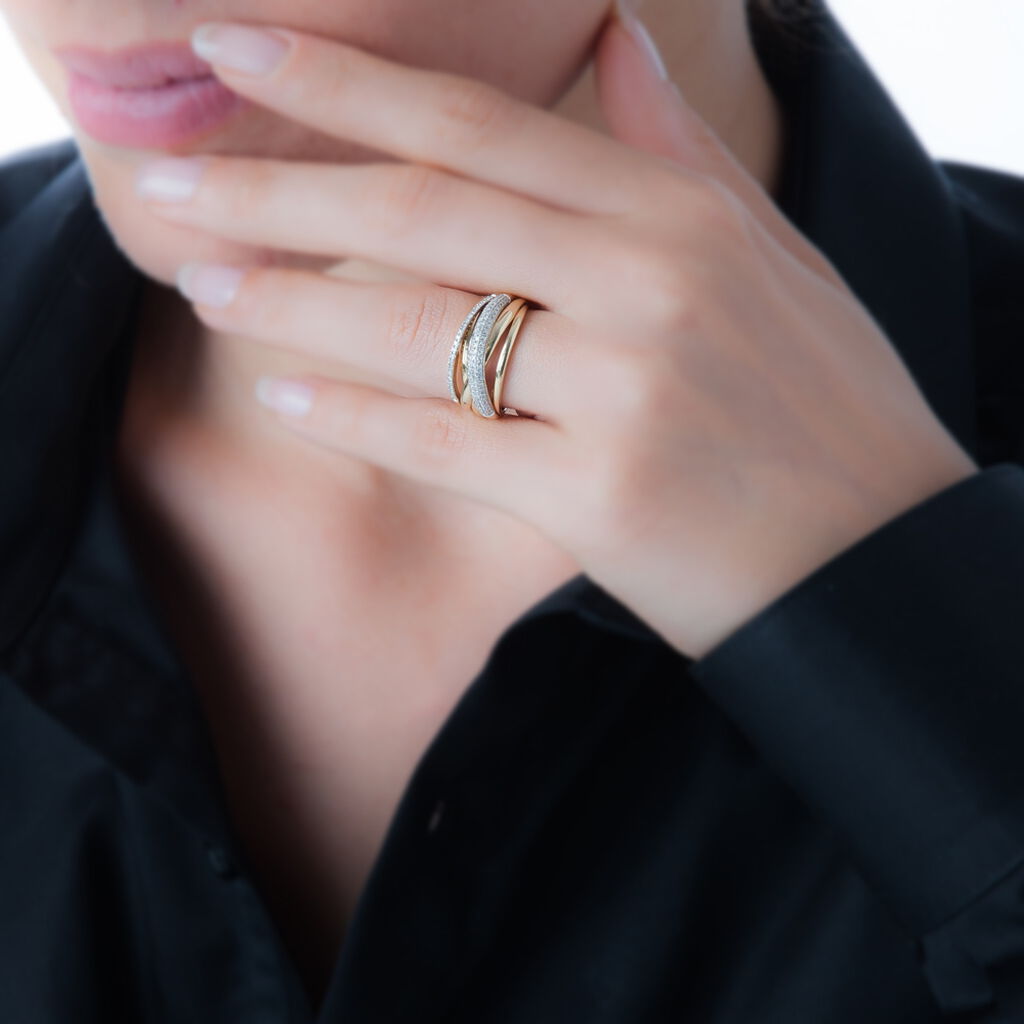 ELODEA Damen Ring Gold 375 (9 Karat) Diamant Wei&szlig; 0,260 ct