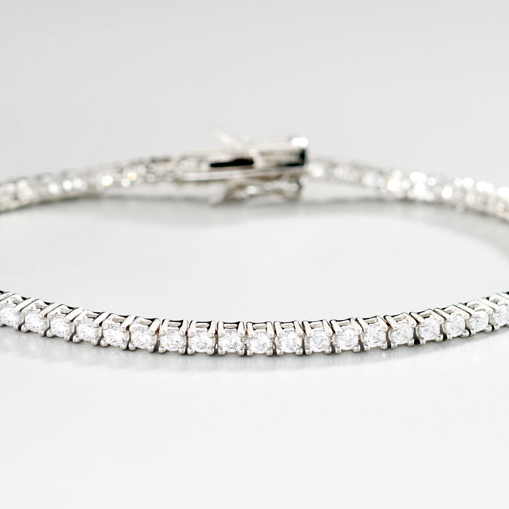 DEBORA Damen Armband Silber Silber 925 Zirkonia Wei&szlig;