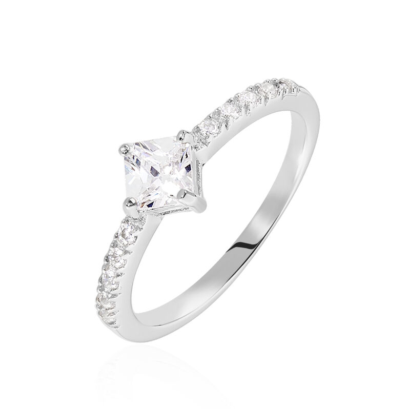 Bague Argent Rhodie Fenicia Solitaire - Spannringe Damen | OROVIVO