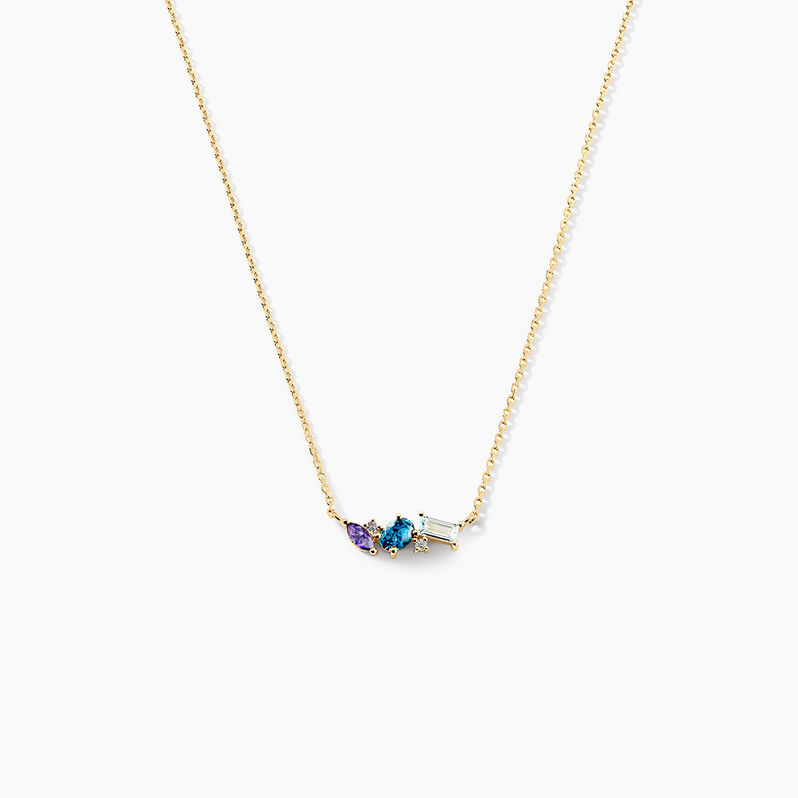 Collier Suha Or Jaune Topaze Améthyste - Spannringe Damen | OROVIVO