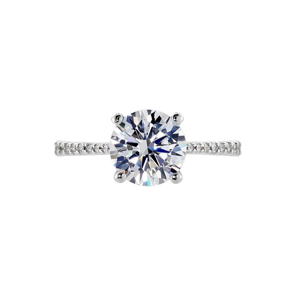 PAULINA Damen Ring Silber 925 Zirkonia Wei&szlig; 2,98 ct B 1,7 mm