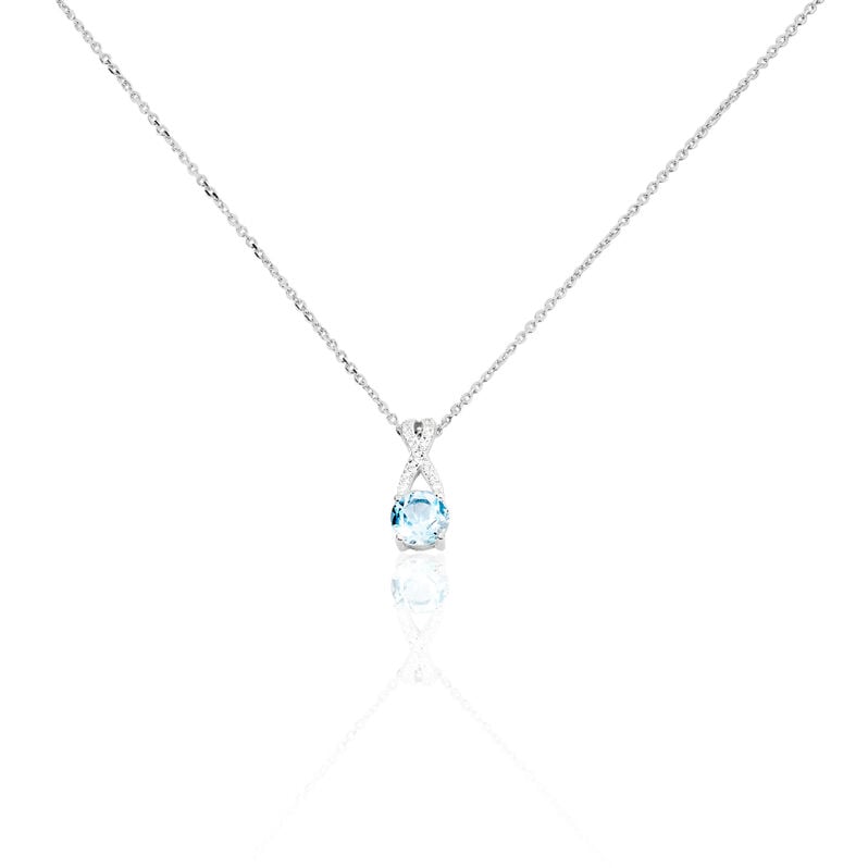 Collier Berenice Or Blanc Topaze Et Oxyde De Zirconium - Spannringe Damen | OROVIVO