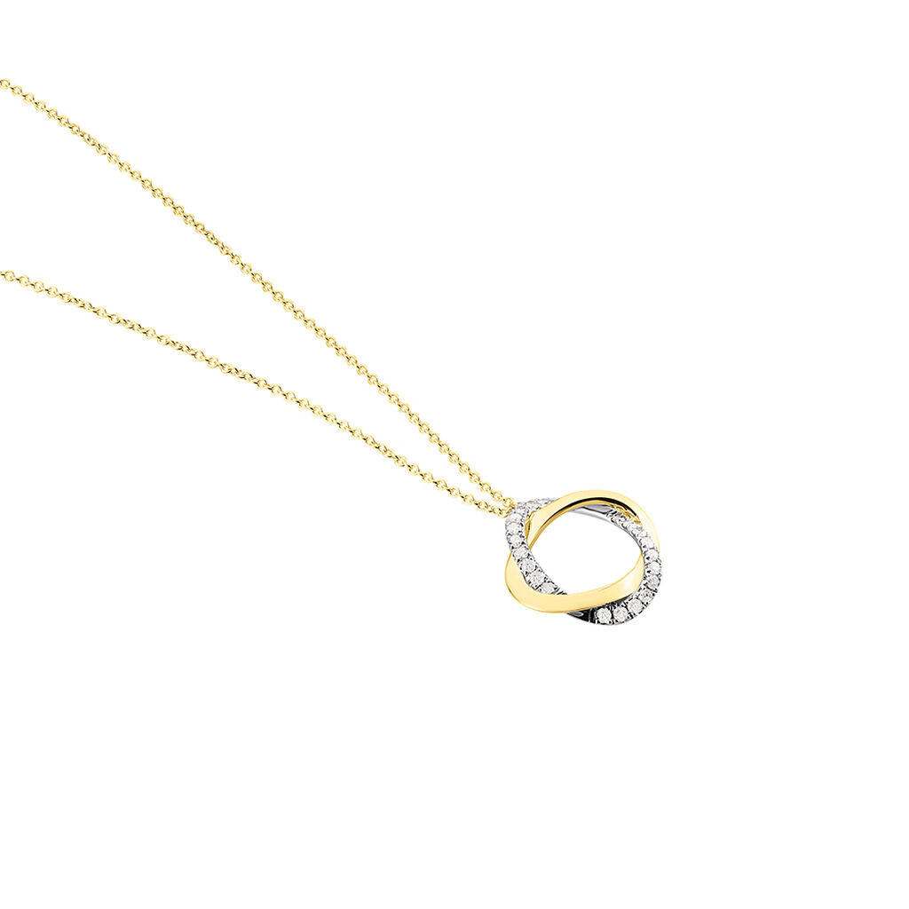 SERENE Damen Collier Gold 585 (14 Karat) Diamant Wei&szlig; 0,17 ct