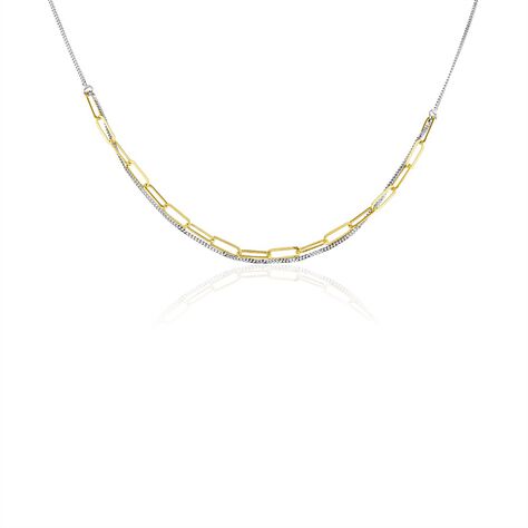 Damen Collier Silber 925 vergoldet bicolor - Halsketten Damen | OROVIVO