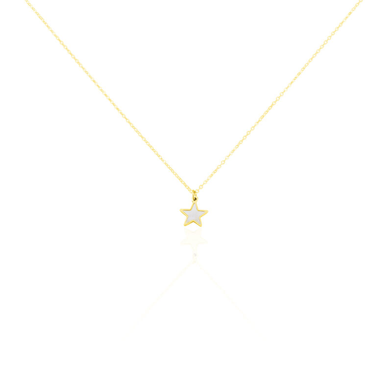 Collier Or Jaune Amaryllis Etoile Nacre - Spannringe Kinder | OROVIVO