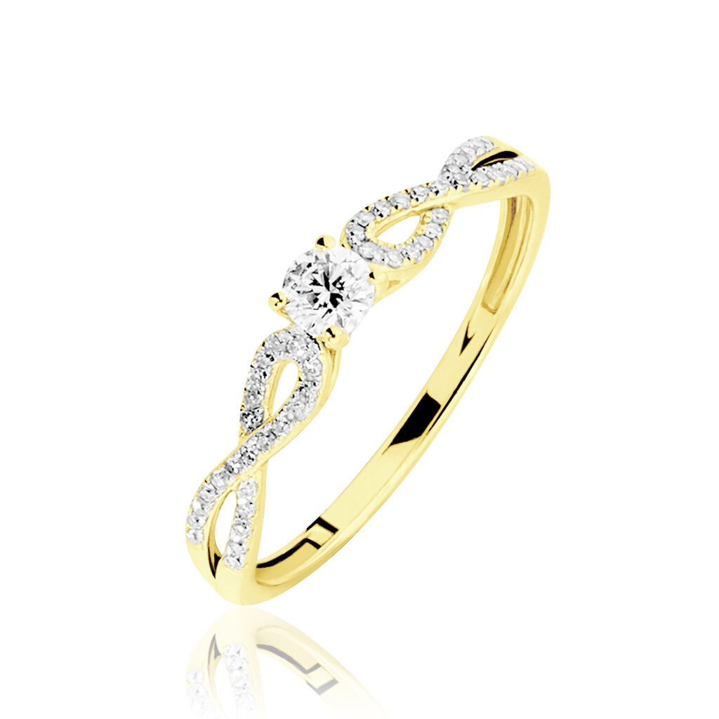 Bague Solitaire Livia Or Jaune Diamant - Spannringe Damen | OROVIVO
