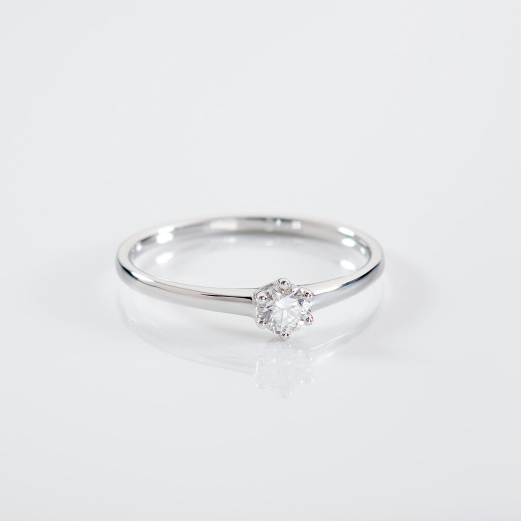 MONOPOLI Damen Ring Wei&szlig;gold 585 (14 Karat) Diamant Wei&szlig; 0,26 ct