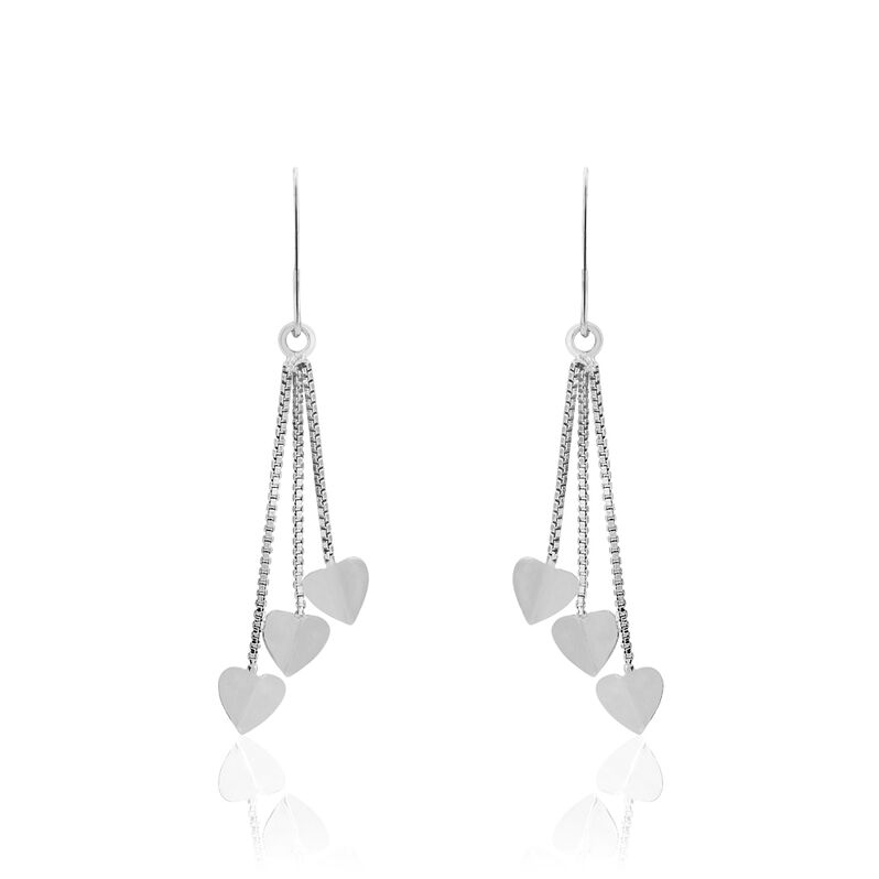 Boucles D'oreilles Pendantes Edwige Argent Blanc - Spannringe Damen | OROVIVO