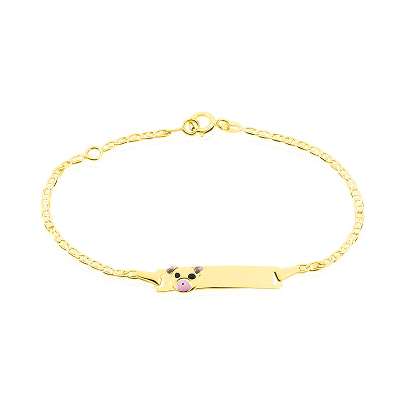 Bracelet Identité Euzebia Maille Chemin De Fer Or Jaune - Spannringe Kinder | OROVIVO