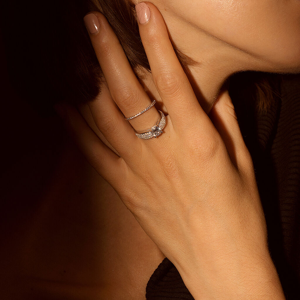 Damenring Silber 925 Zirkonia rhodiniert Marilyn - Verlobungsringe Damen | OROVIVO