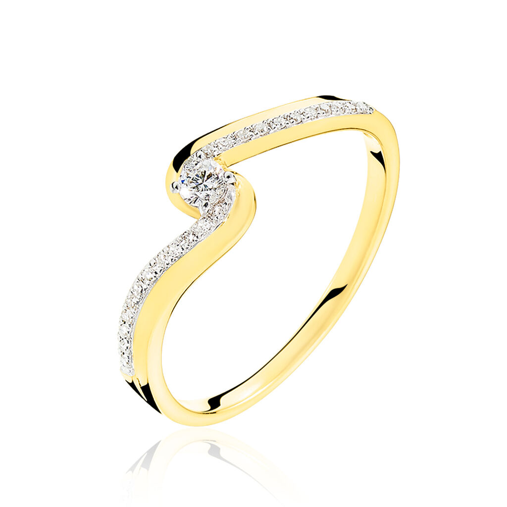 Bague Solitaire Sitan Or Jaune Diamant - Spannringe Damen | OROVIVO