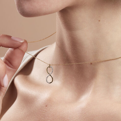Damen Collier Gold 375 Diamant 0,01ct Unendlichkeit Infino 43cm - Halsketten Damen | OROVIVO