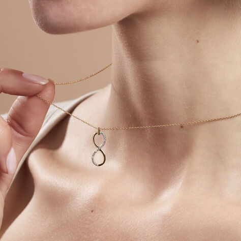 Damen Halskette Gold 375 Diamanten 0,012ct Infinity - Halsketten Damen | OROVIVO