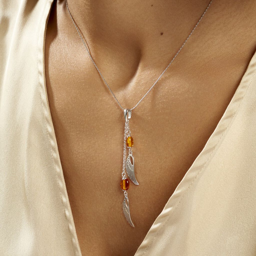 Collier Argent Et Ambre  - Spannringe Damen | OROVIVO