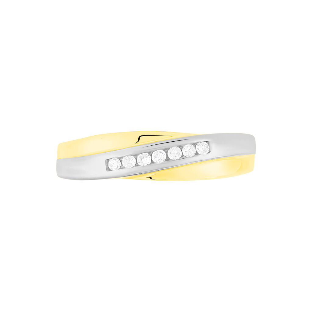 Damen Ring Gold Bicolor 333 Diamant 0,07ct Saba  - Eheringe mit Stein Damen | OROVIVO