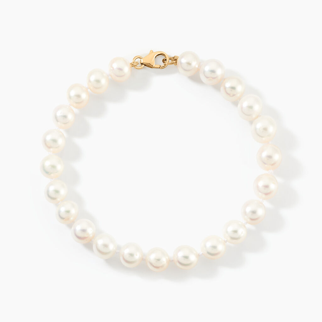 Bracelet Shola Or Jaune Perle De Culture D'akoya - Spannringe Damen | OROVIVO