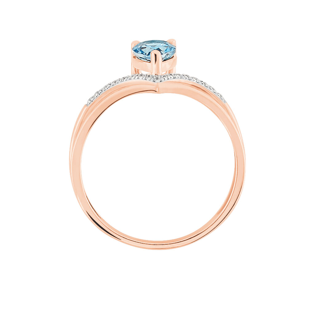 Bague Saousen Or Rose Topaze Et Oxyde De Zirconium - Spannringe Damen | OROVIVO