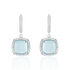 MIRENA Damen Ohrringe Lang Silber 925 Synthetischer Stein Blau 0,36 ct Viereck