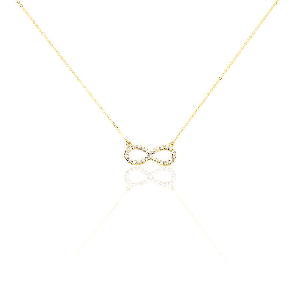 Thumbnail - Damen Collier Gold 375 Zirkonia Unendlichkeit Klothilda, Collier mit Stein
