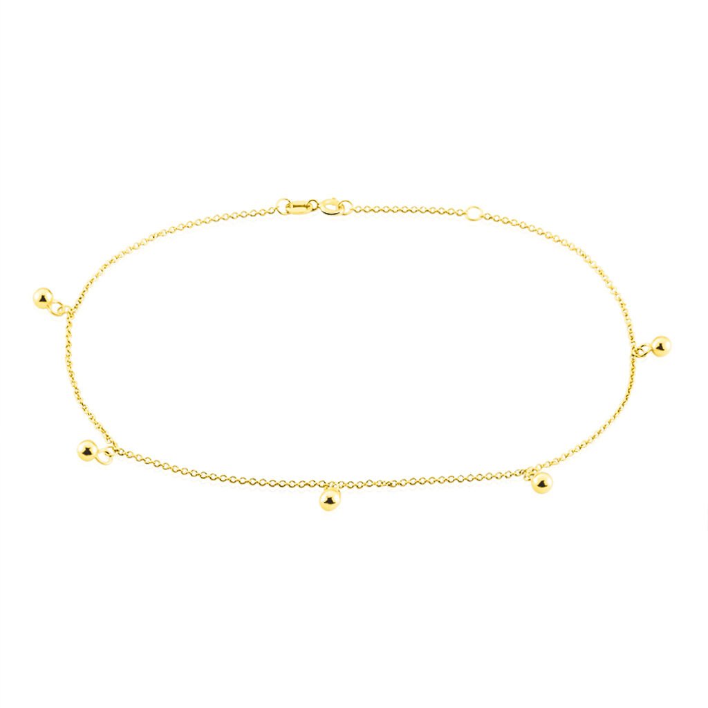 Damen Fu&szlig;kette Gold 375 (9 Karat) Ball B 0,2 mm