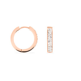 Damen Creolen Edelstahl Rosé Vergoldet Kristall  - Creolen Damen | OROVIVO
