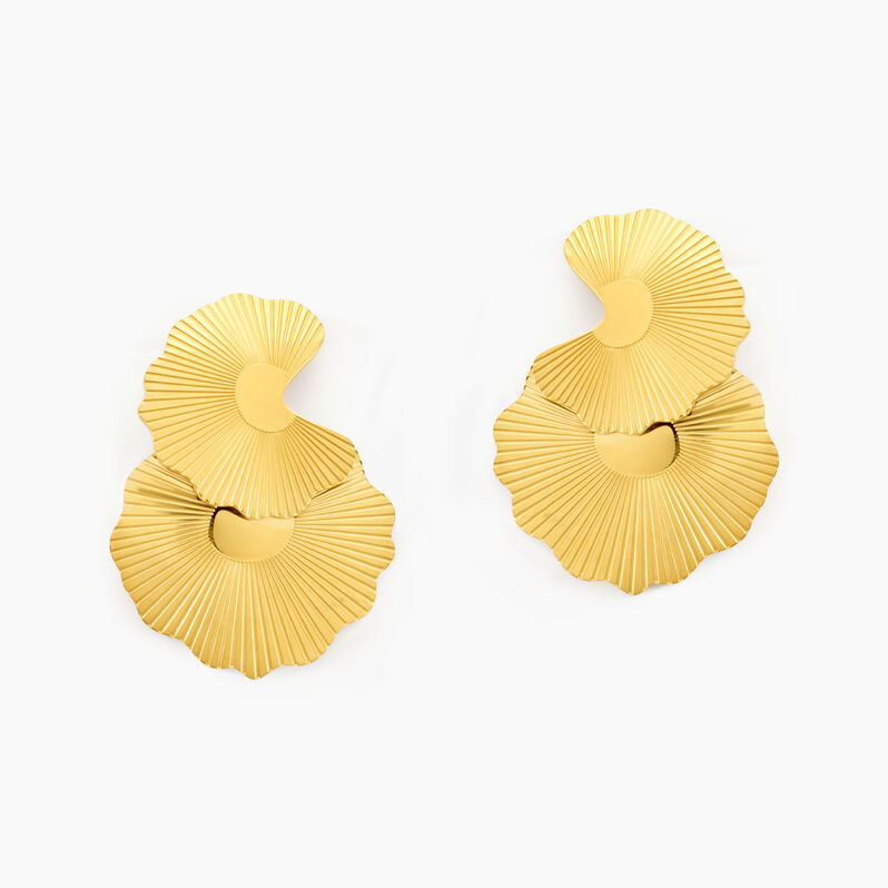 Boucles D'oreilles Puces Acier Jaune - Spannringe Damen | OROVIVO