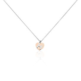 Damen Halskette Silber 925 Bicolor Buchstabe H - Herzketten  | OROVIVO