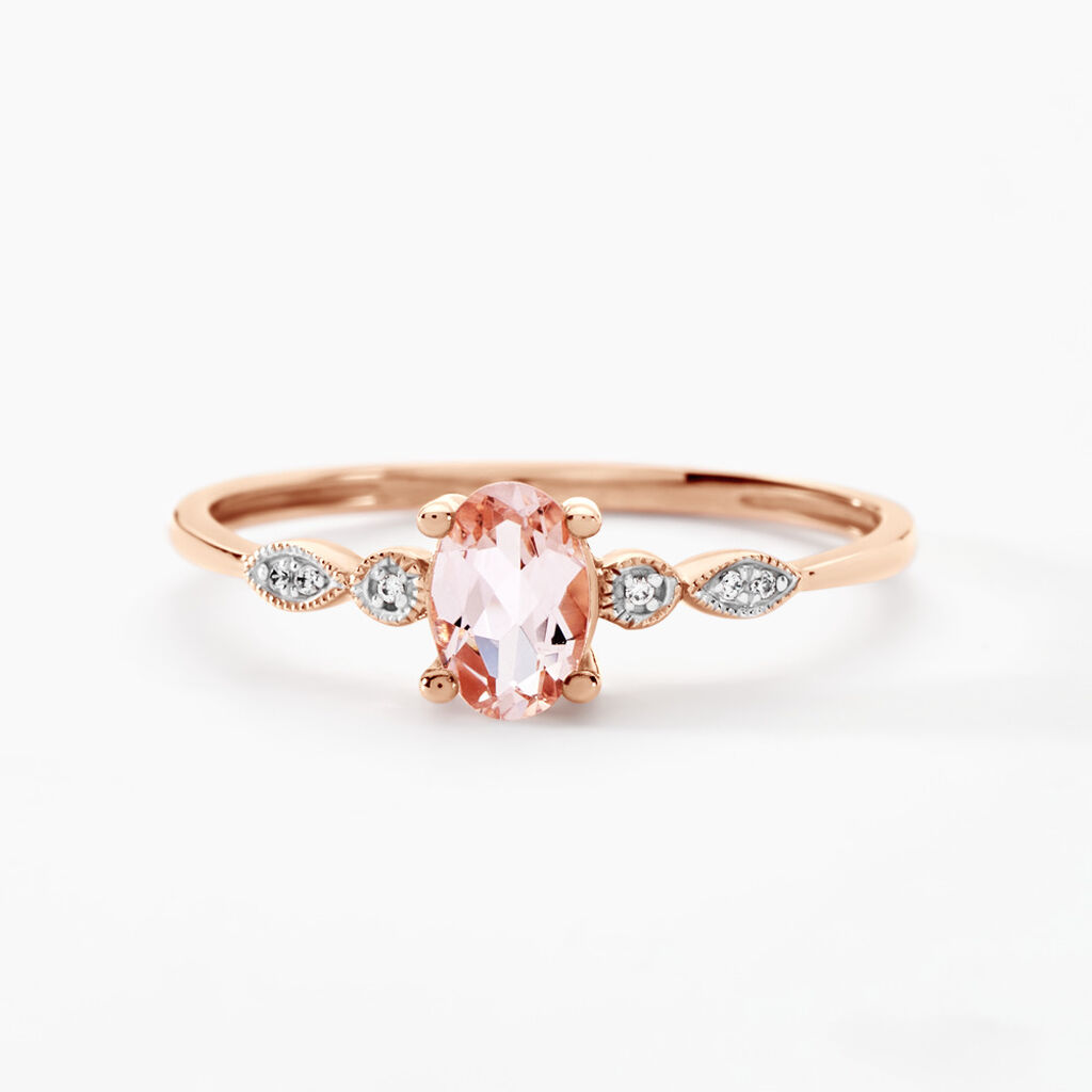 Bague Or Rose Antonia Morganite Et Oxydes - Spannringe Damen | OROVIVO