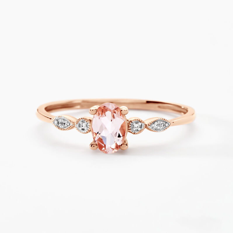 Bague Or Rose Antonia Morganite Et Oxydes - Spannringe Damen | OROVIVO