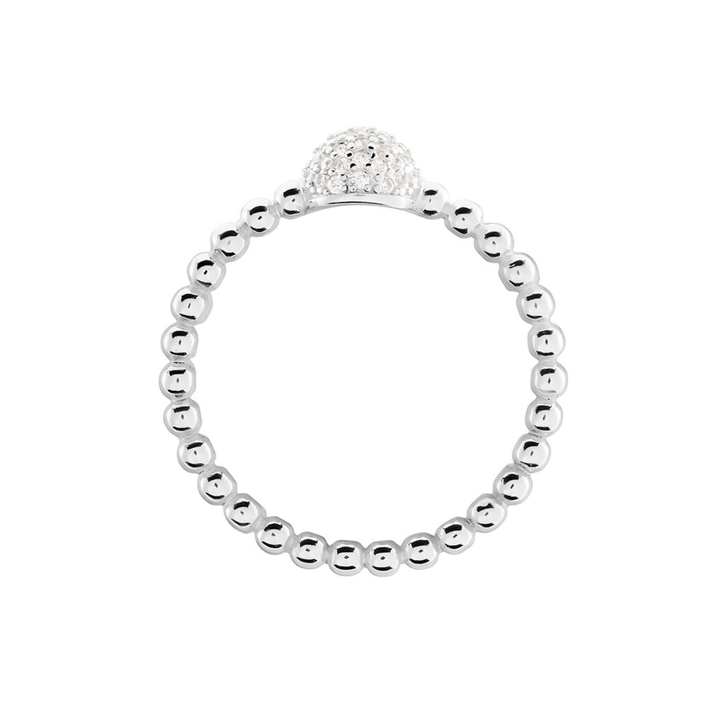 CHANDLER Damen Ring Silber 925 Zirkonia Wei&szlig; 0,09 ct Halbkugel