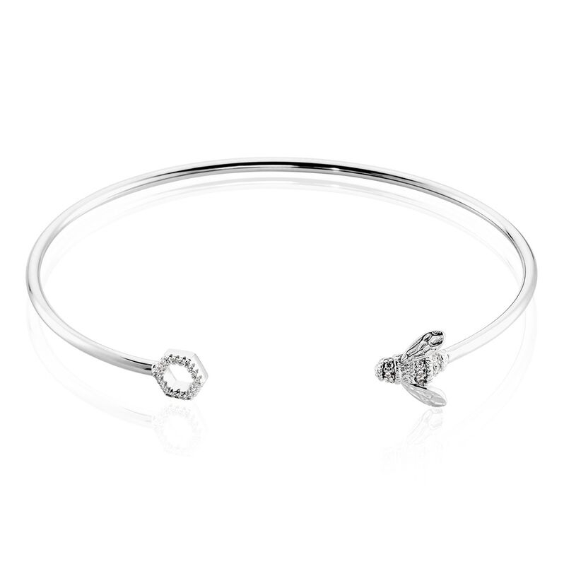 Jonc Bee Good Argent Weiss Oxyde De Zirconium - Spannringe Damen | OROVIVO