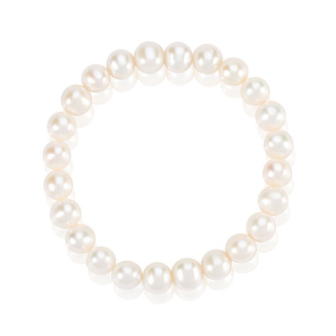 Marylin Damen Armband Elastisch Wei&szlig; Zuchtperle Wei&szlig; - Armb&auml;nder  | OROVIVO