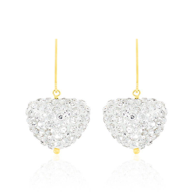 Boucles D'oreilles Pendantes Maelyssae Or Jaune Strass - Spannringe Damen | OROVIVO