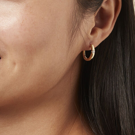 Creole Gold 750 Synthetische Diamanten 0,26ct - Creolen Damen | OROVIVO